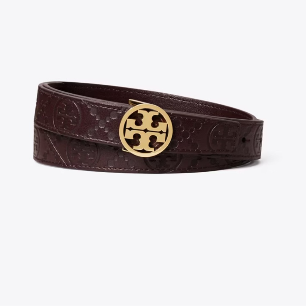 Tory Burch 1" MILLER T MONOGRAM LEATHER BELT